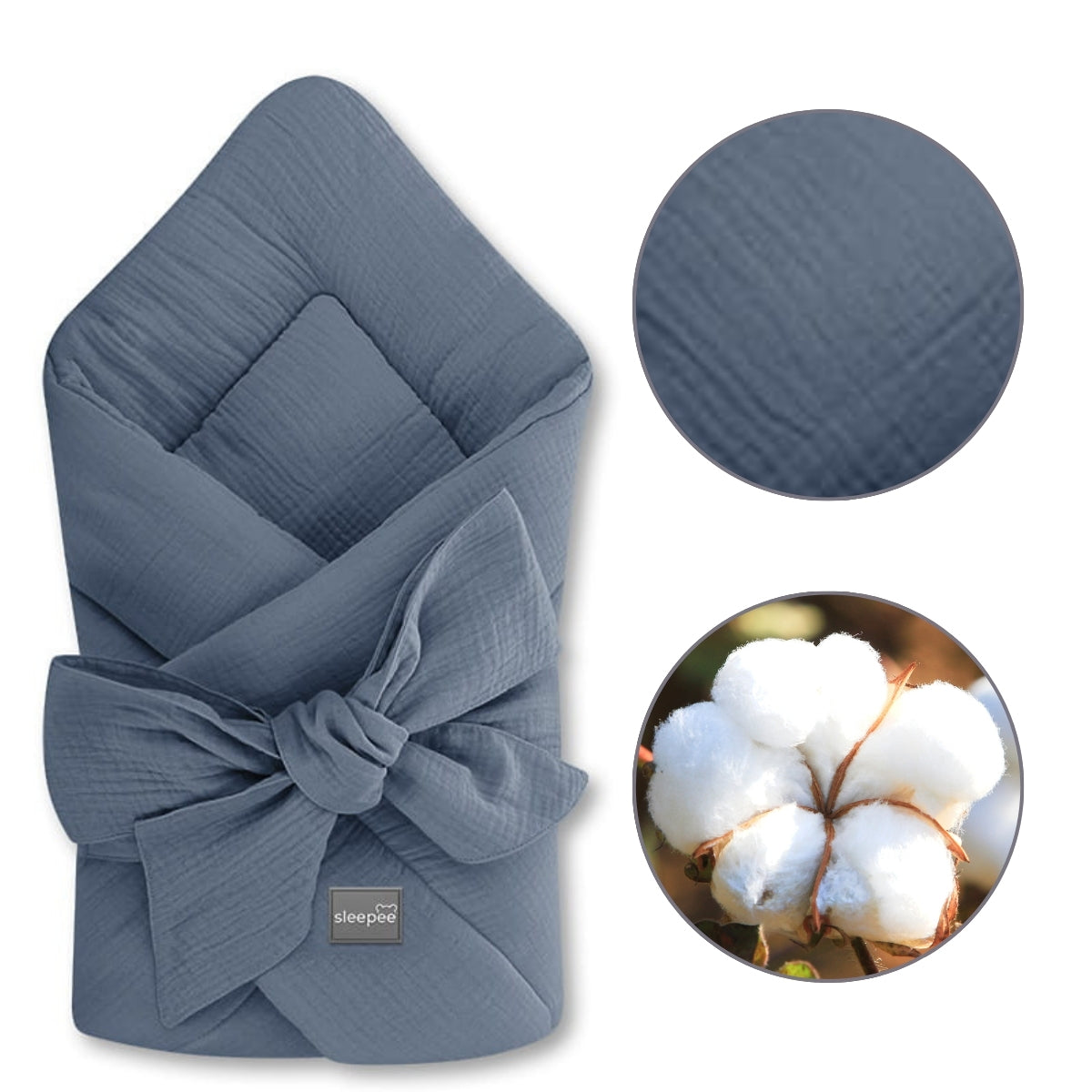 Saco Capazo Bebé Muselina Premium Dark Grey