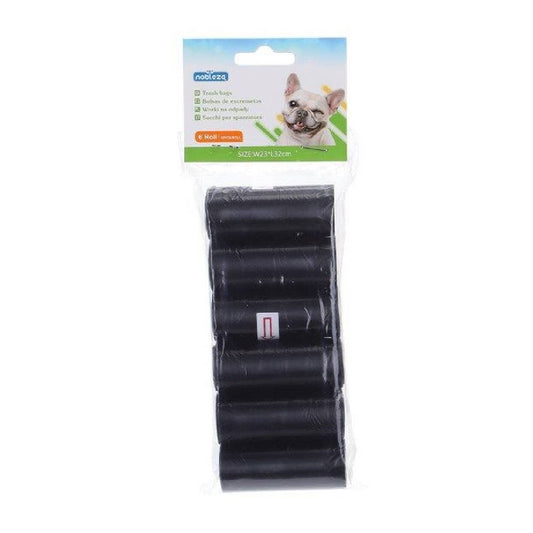 Bolsas biodegradables para excrementos 6 Rollos negro - 90 bolsas Nobleza