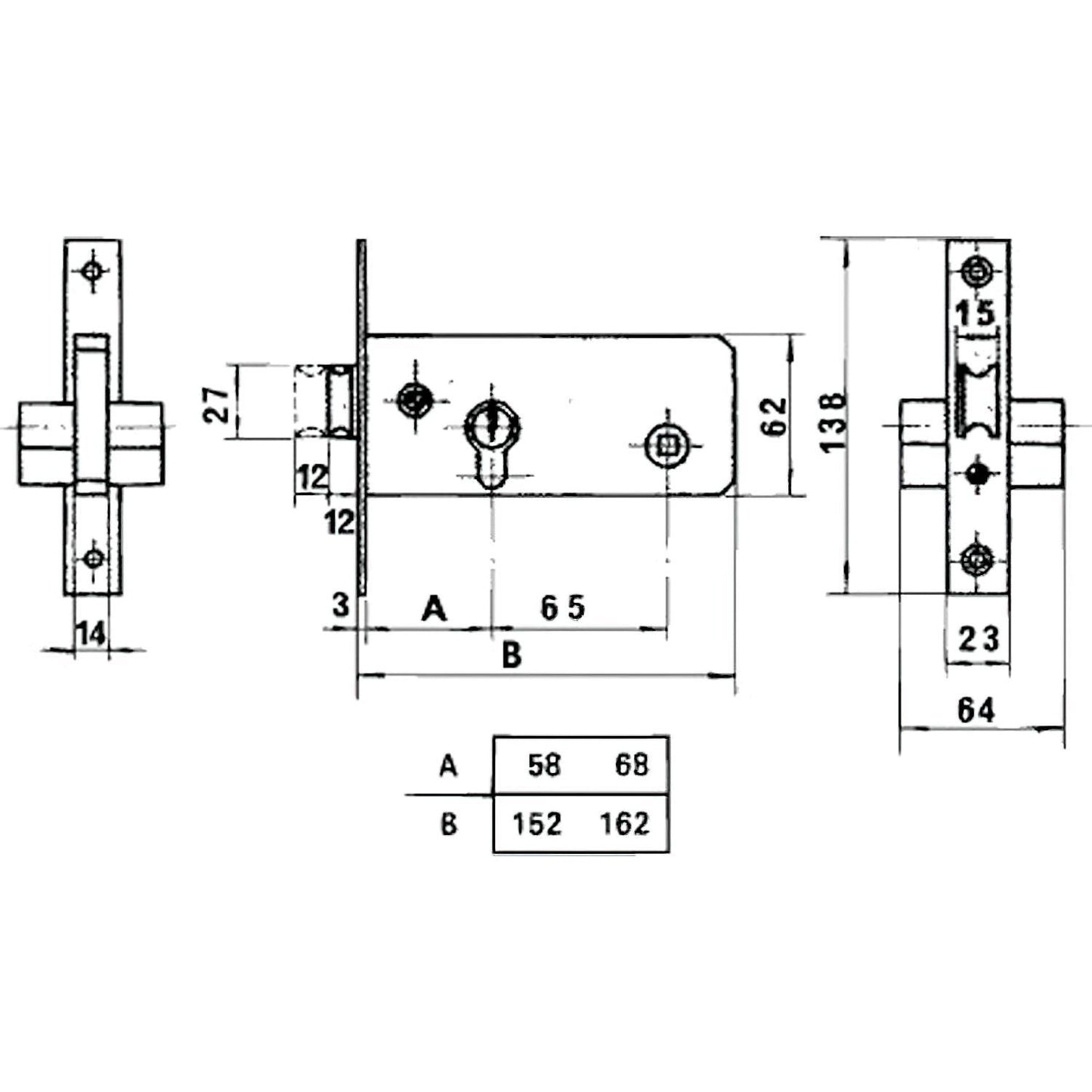 Cerradura Lince 5557 Inoxidable / 70 Mm.