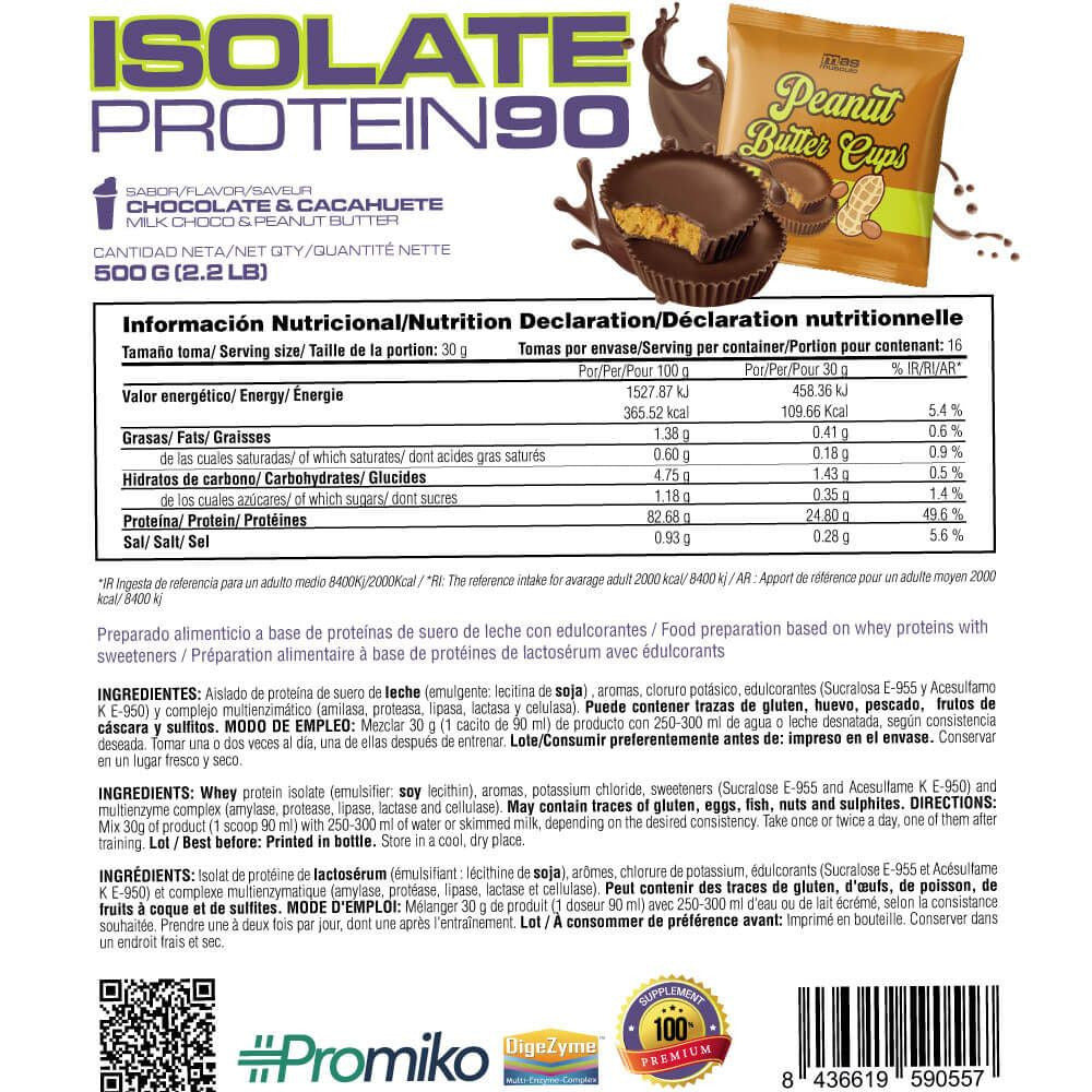 Isolate 90 Cfm - 500 G - Peanut Butter Cups - Aumenta La Masa Muscular - Masmusculo_5