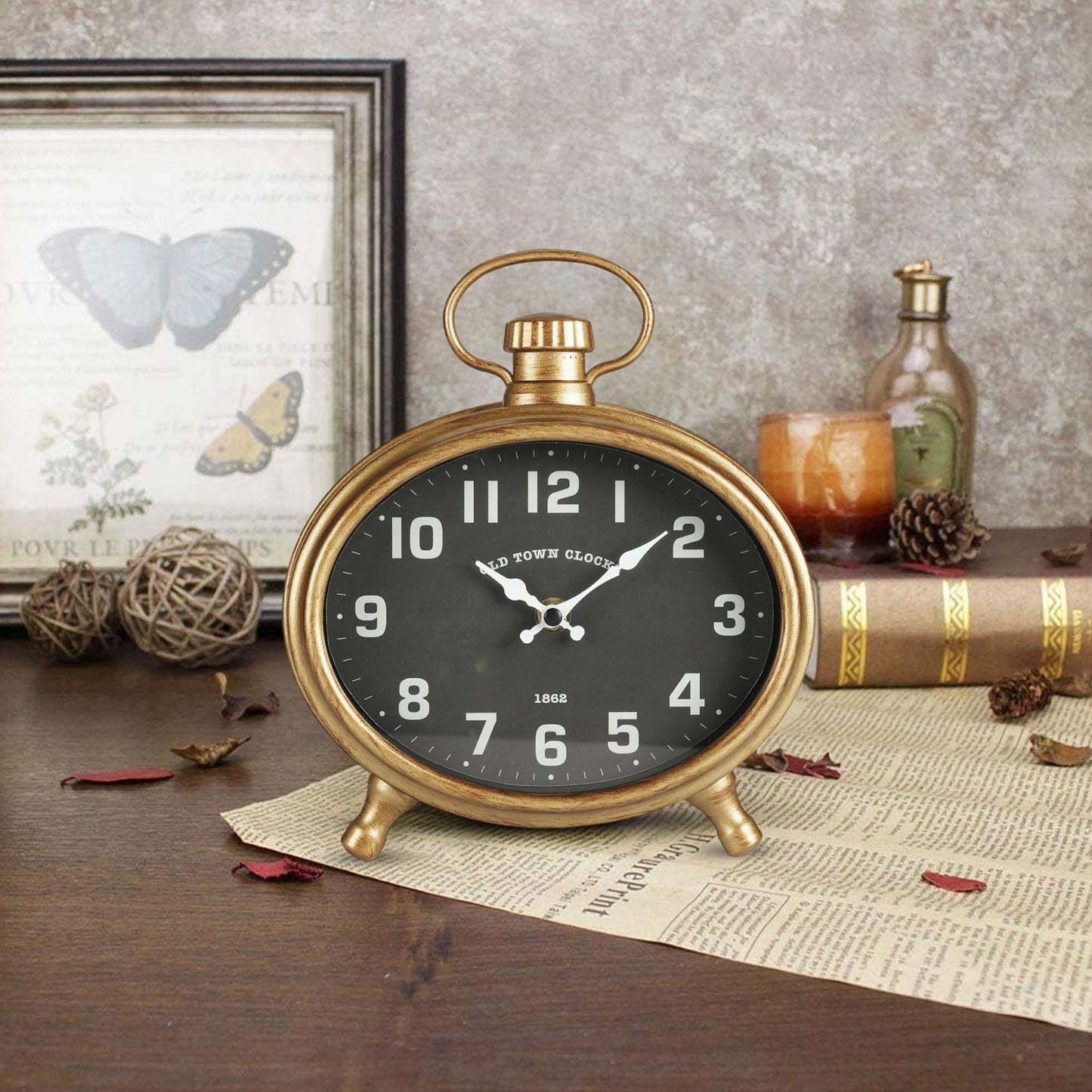 Well Home Reloj De Apred Ovalado Cuerpo Dorado 21x4,8x23,5cm_2