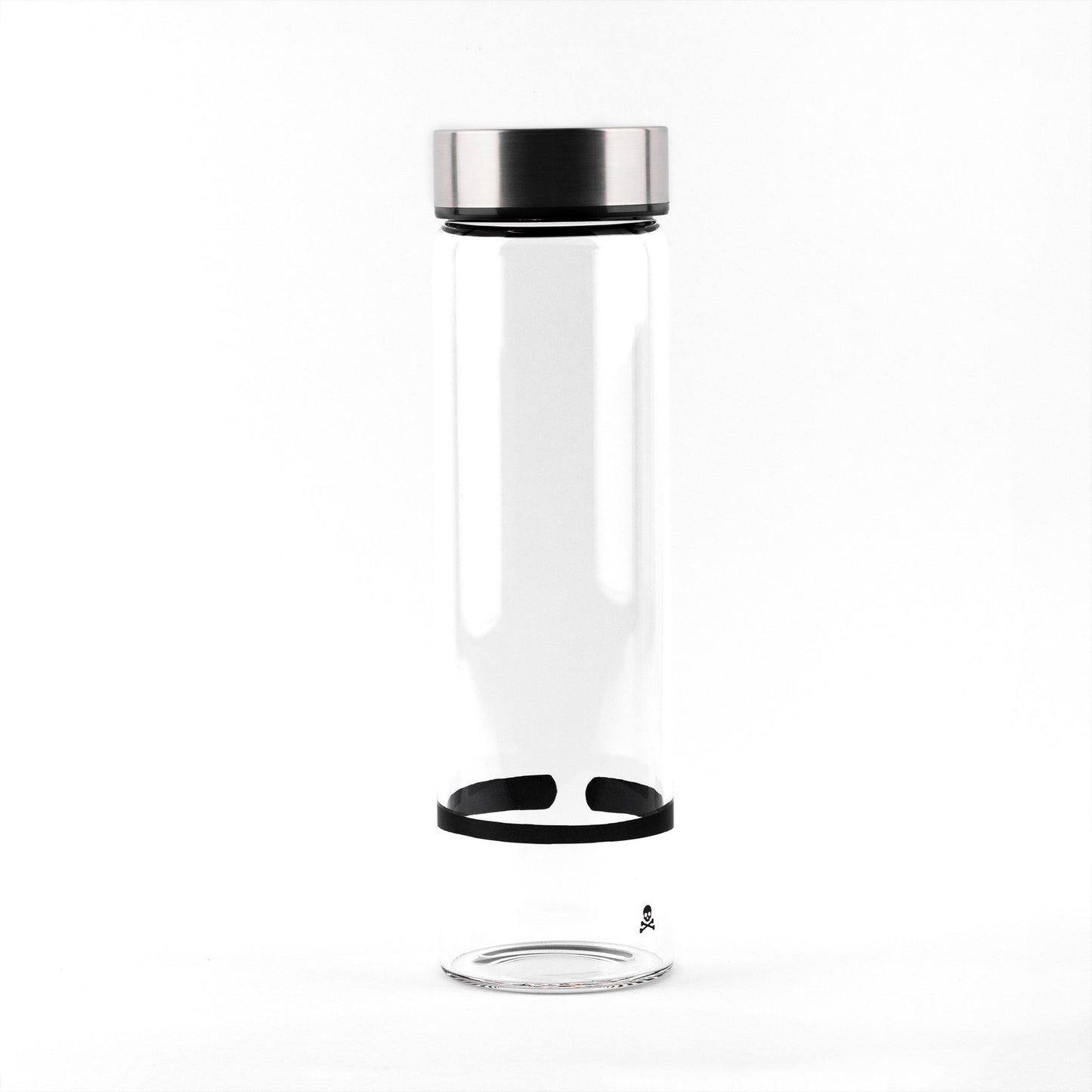 Botella De Agua En Borosilicato Tapón De Rosca 600ml Negro/transparente Scalpers Home
