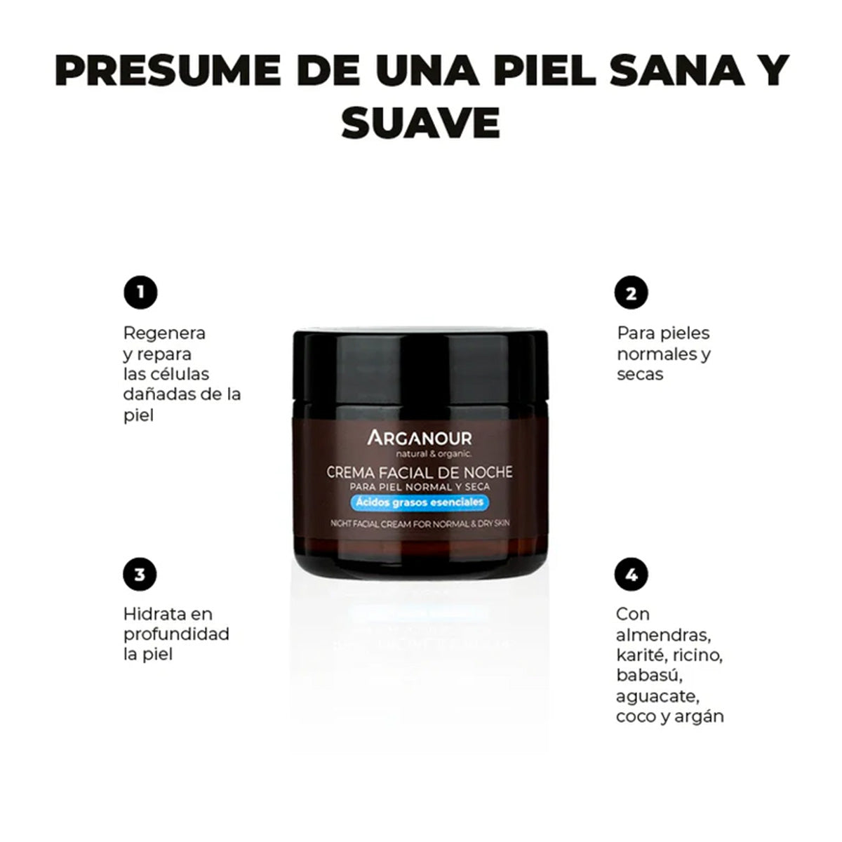 Crema facial argan noche Arganour BIO 50 ml