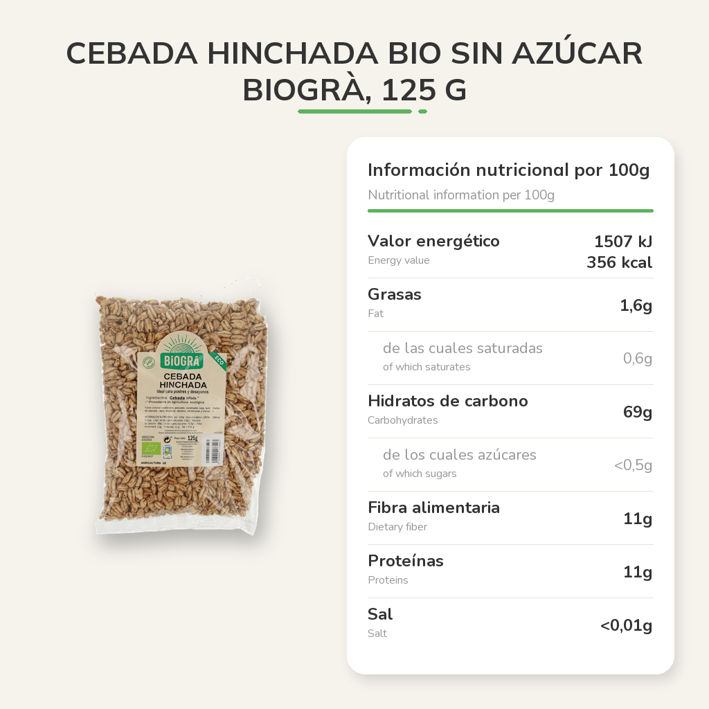 Información nutricional
