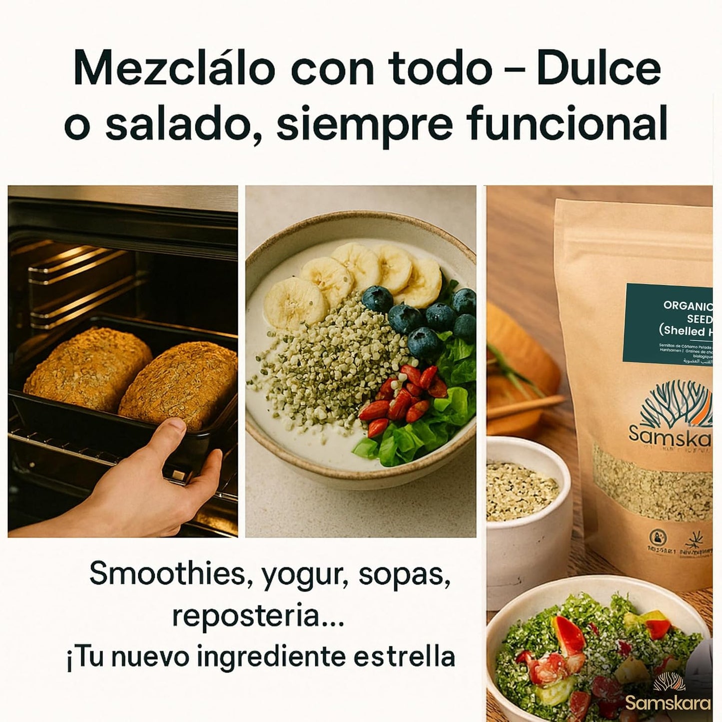 Semillas De Cáñamo Peladas Bio - 1kg | Superalimento Ecológico Vegano Para Batidos, Smoothies Y Zumos_5