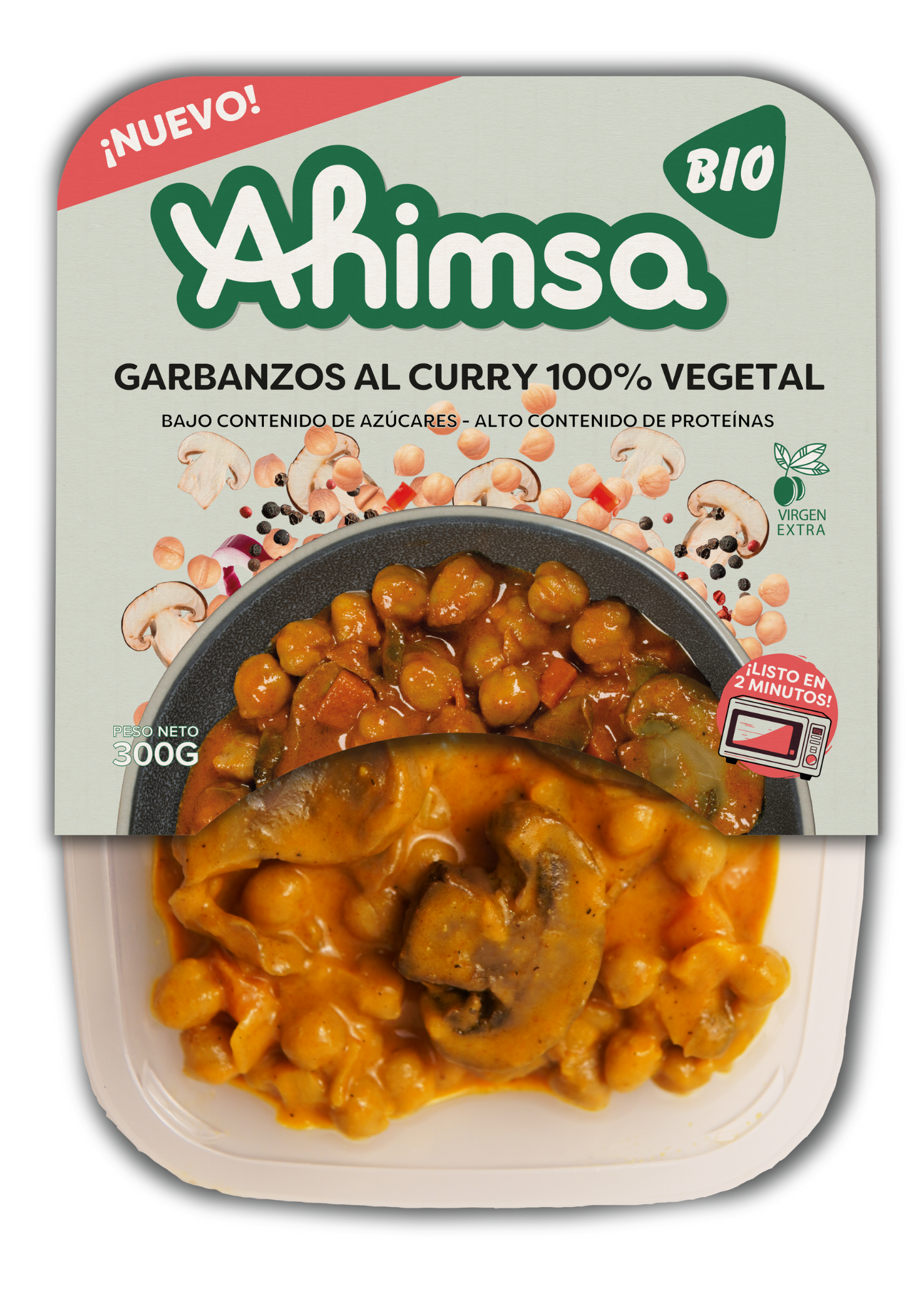 Garbanzos Al Curry 100% Vegetal Ahimsa 300 G_0