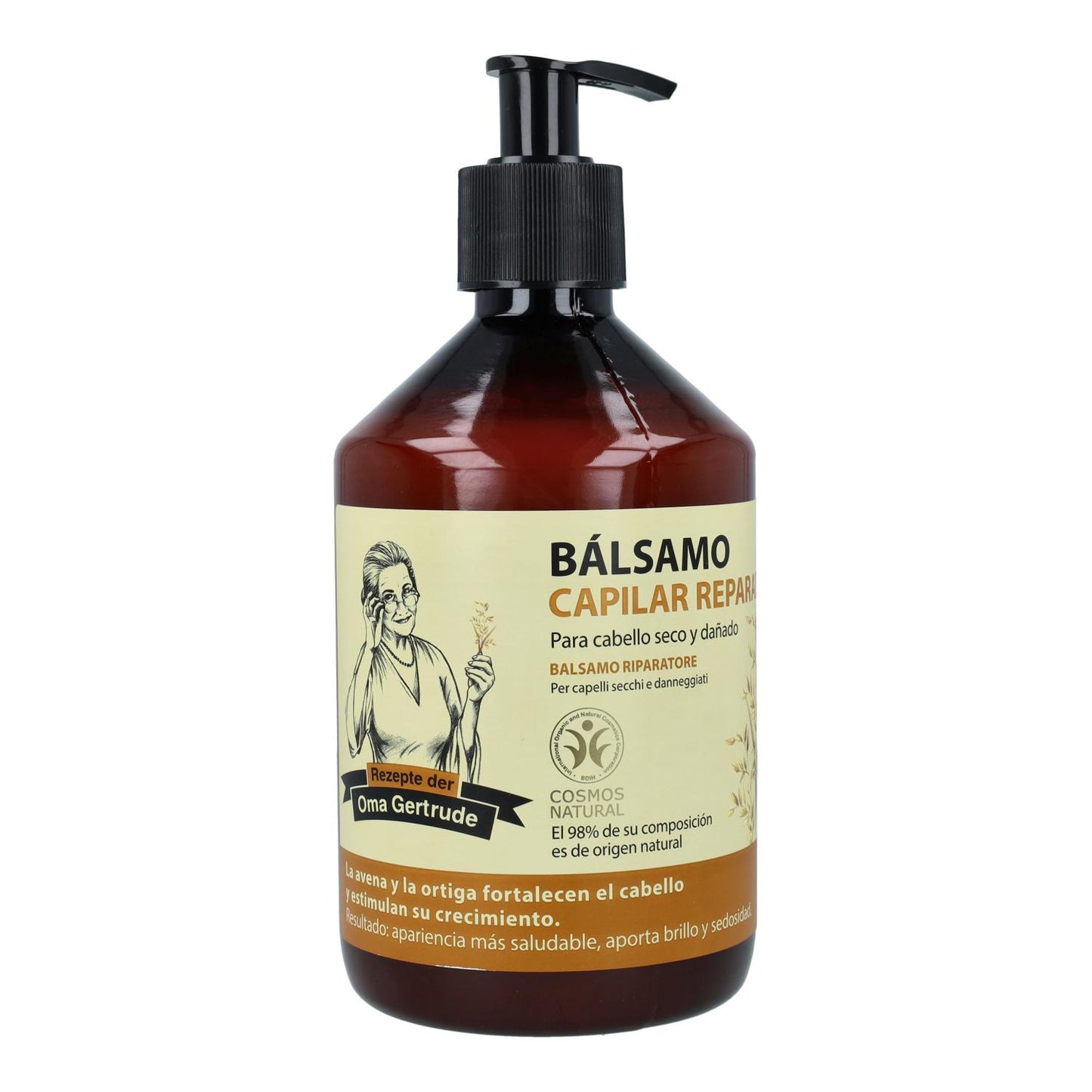 Bálsamo capilar reparador cabellos secos y dañados Oma Gertrude, 500 ml