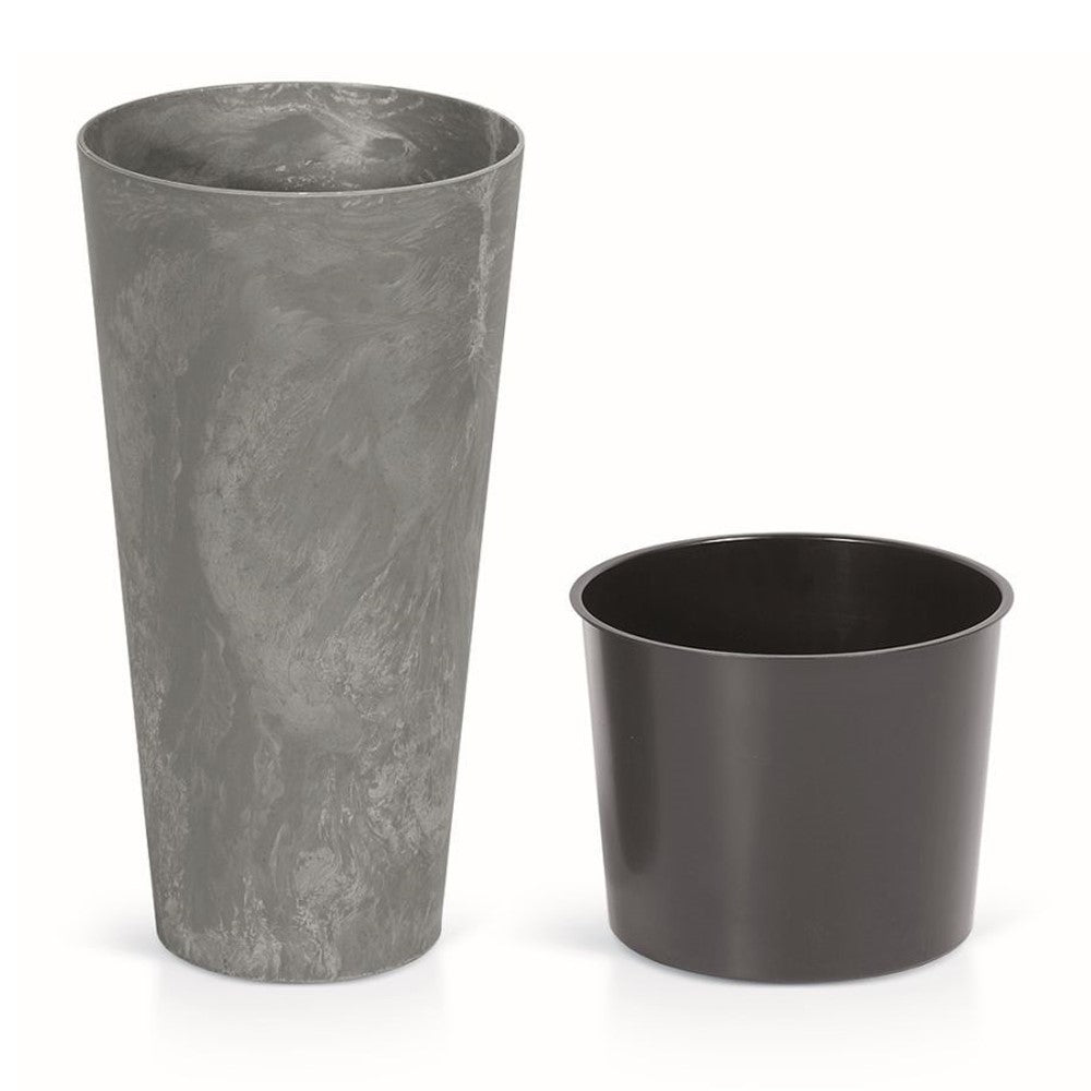 Prosperplast Tubus Slim Effect De Plástico Con Depósito En Color Cemento, 57,2 (alto) X 30 (ancho) X 30 (profundo) Cms_1