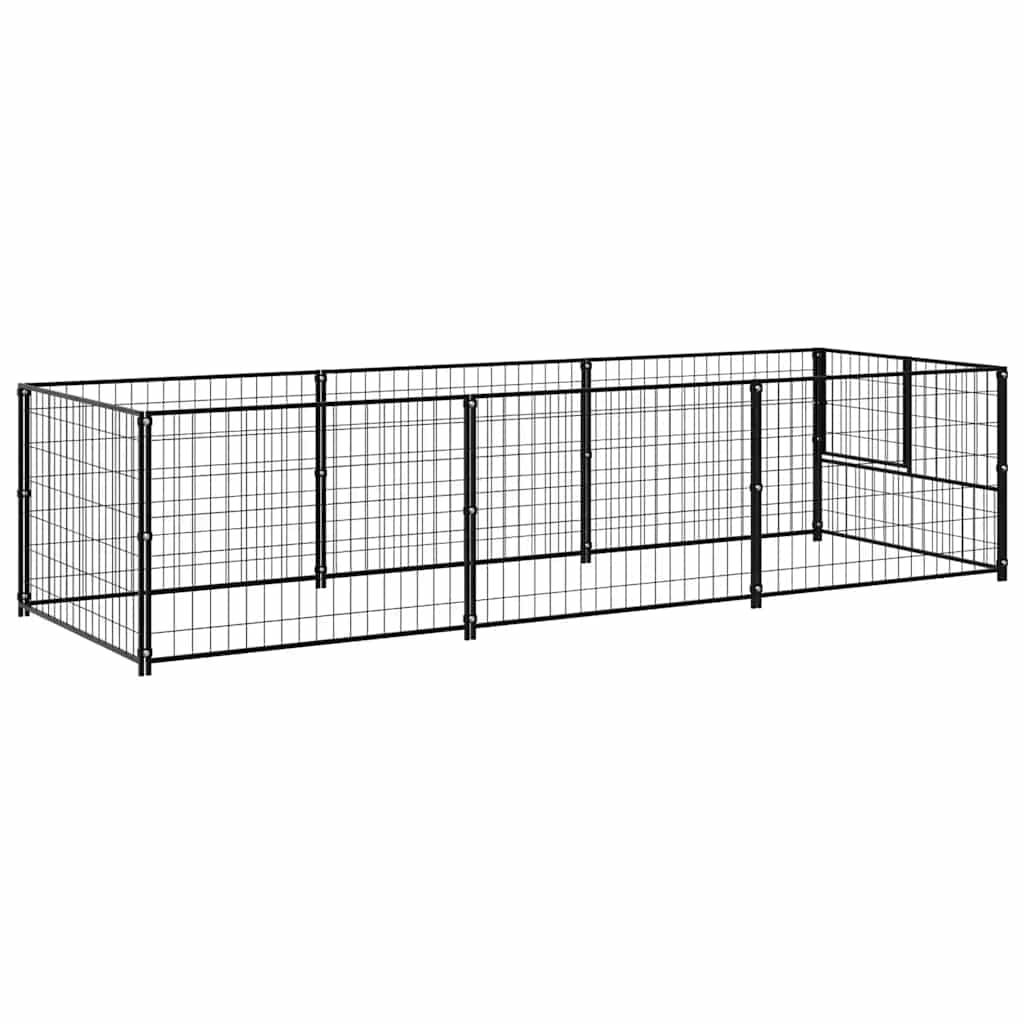 Perrera Acero 3 M² Negra_5
