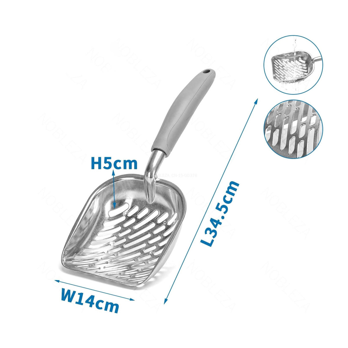 Pala de aluminio para arenero de gatos Nobleza