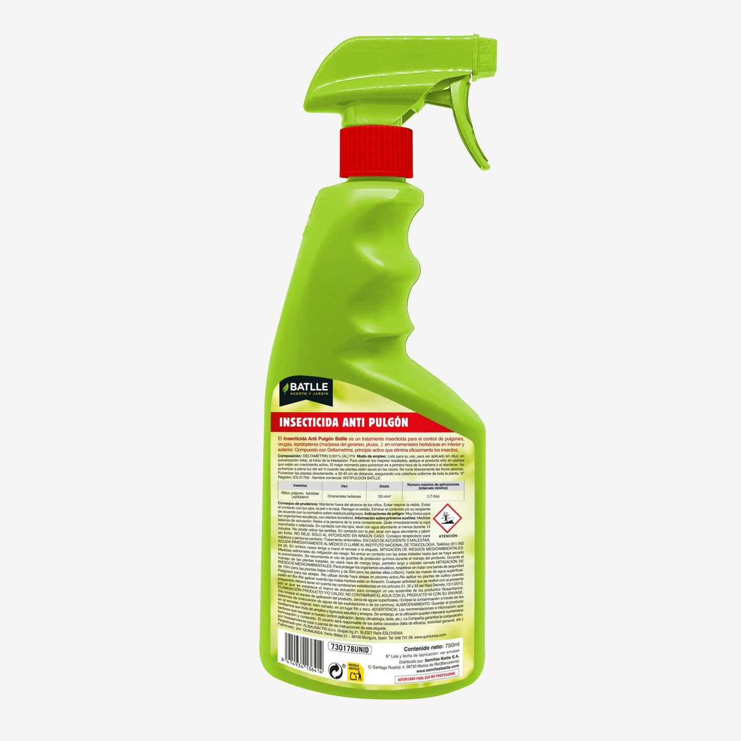 Insecticida Pulgón listo uso 750 ml Batlle