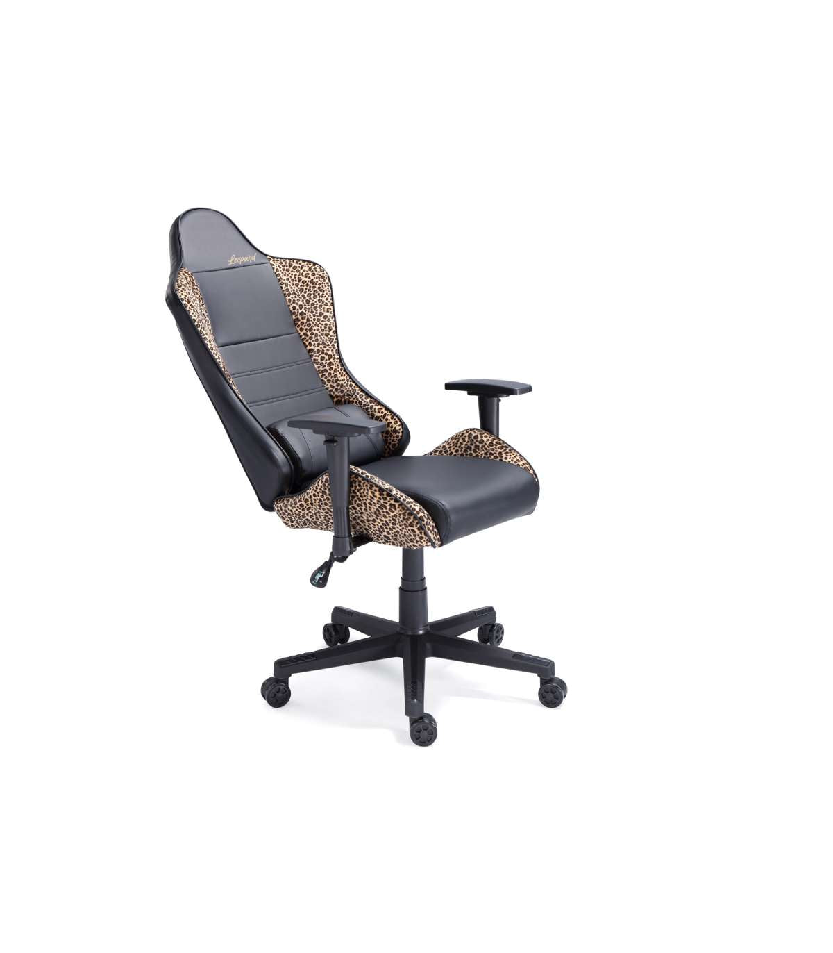 Sillón Gamer Giratorio Y Reclinable Jordan Tapizado En Símil Piel Negro/leopardo, 123-133 Cm(alto)70 Cm(ancho)70 Cm(largo)_5