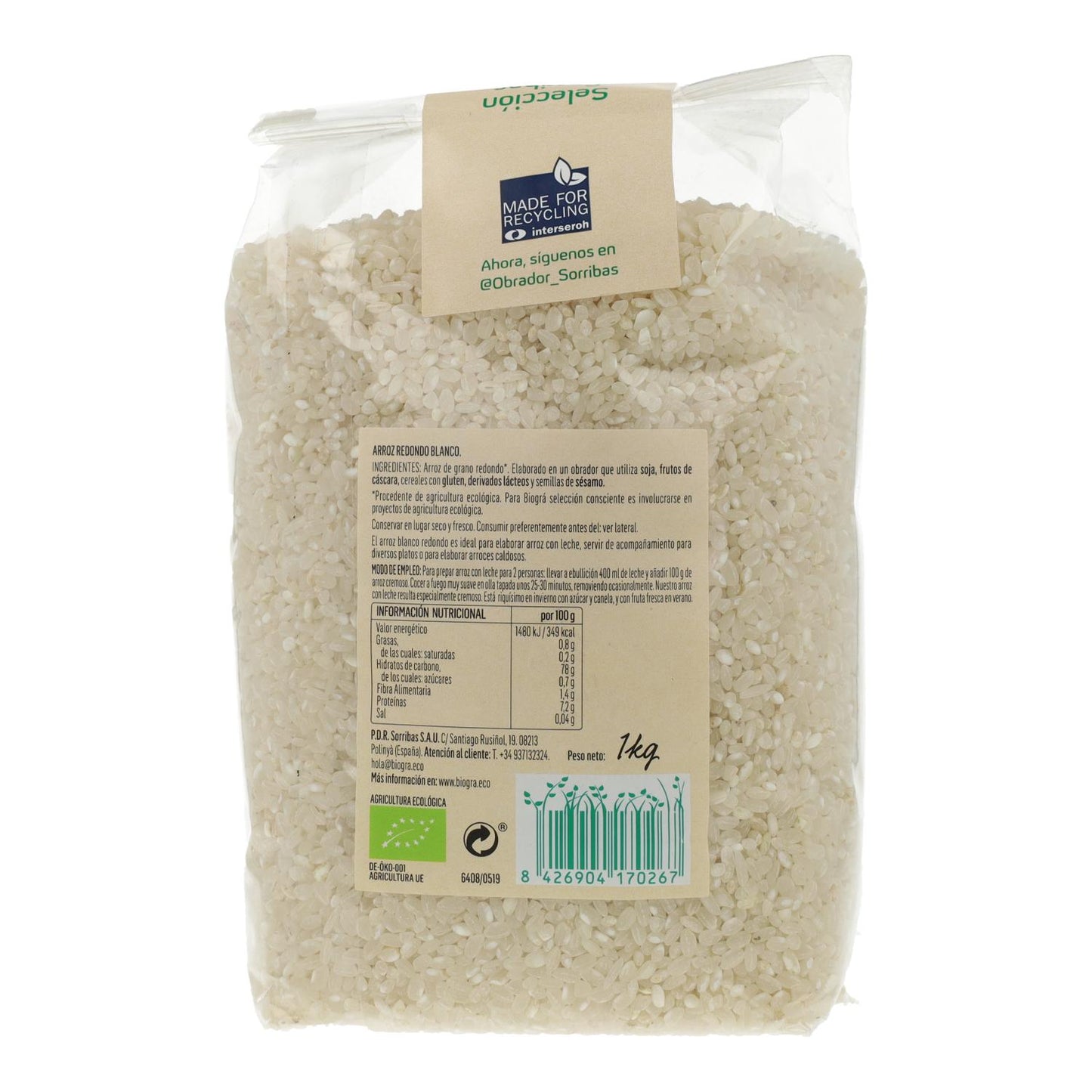 Arroz blanco BIO Biogrà, 1 Kg