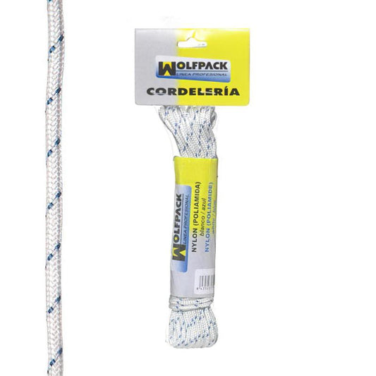 Cuerda Nylon Alta Tenacidad Blanca / Azul (madeja 10 M.)