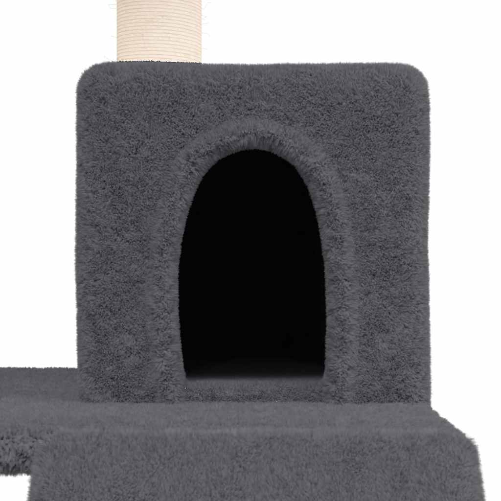 Rascador Para Gatos Con Postes De Sisal Gris Oscuro 82 Cm_5
