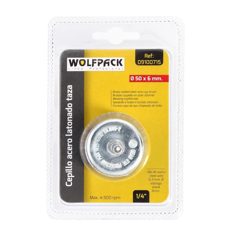Cepillo Acero Latonado Para Taladro Taza Ø 50 Mm. Espiga 1/4 Cepillo Taladro Alambre Latón, Cepillo Limpieza, Cepillo Pulir._2