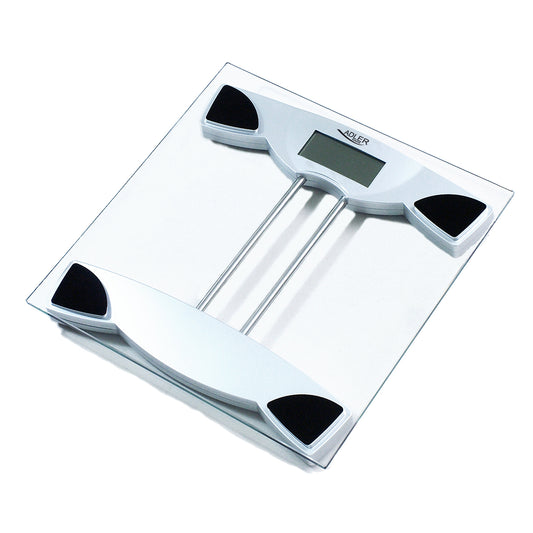 Báscula De Baño Digital Cristal Templado, Alta Medición 150 Kg  100 G, Apagado Automático Adler Ad 8124 Transparente