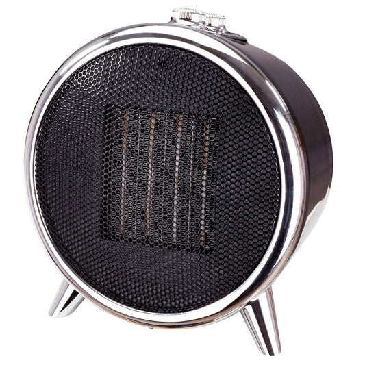 Calefactor Cerámico Led, Portátil, 2 Niveles Potencia, Termostato Automático, Diseño Moderno, Briebe, Ht1129, Negro/plata