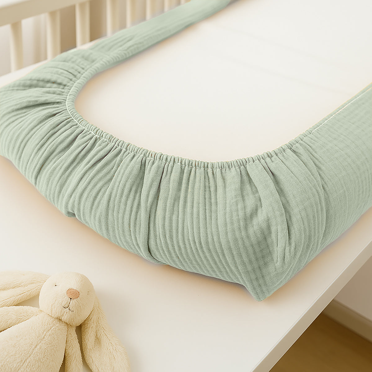 Funda De Colchón Para Cambiador En Algodón Bio Verde_5