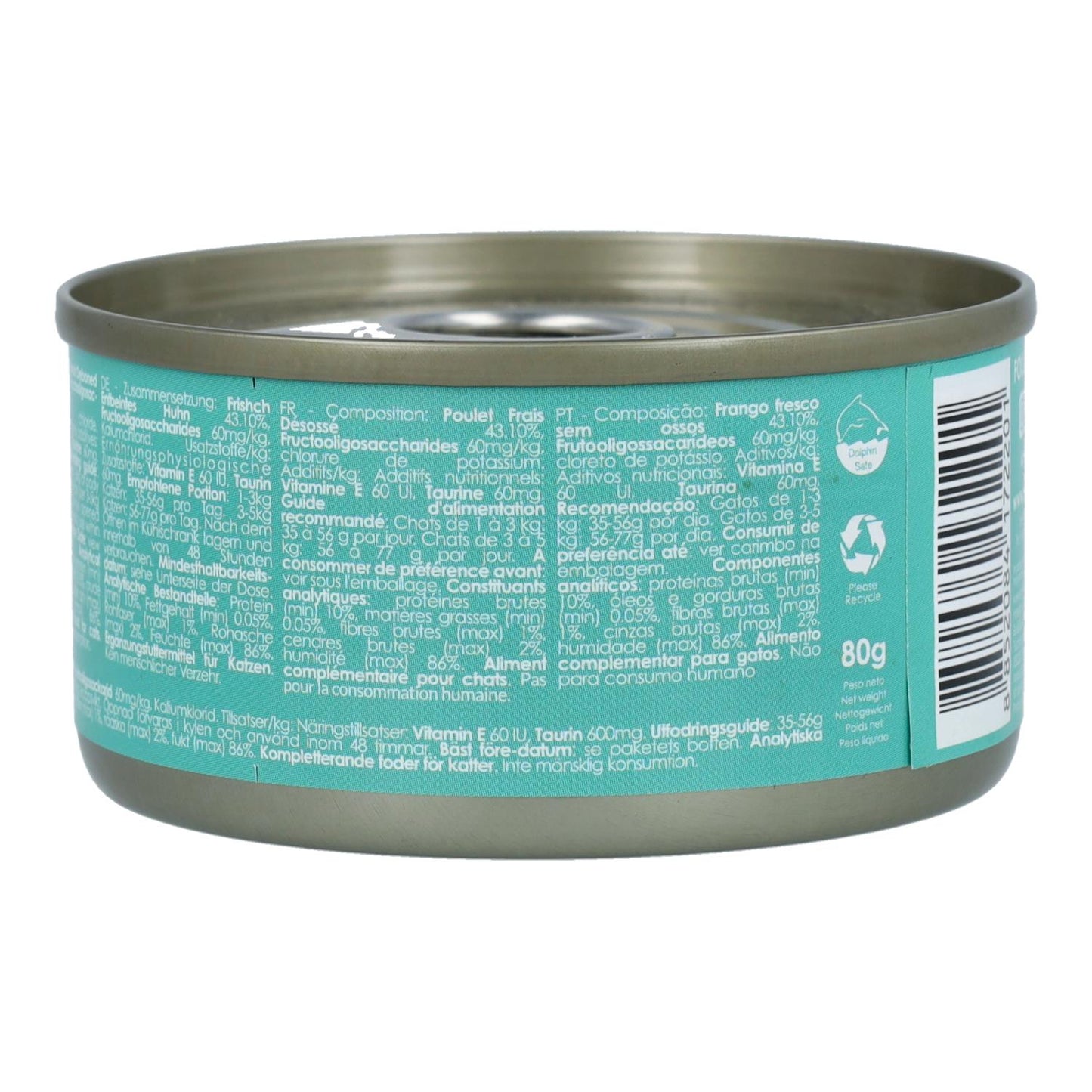 Kit Cat Lata Toppers - Pollo Classic 80 g Comida húmeda para gatos en gelatina