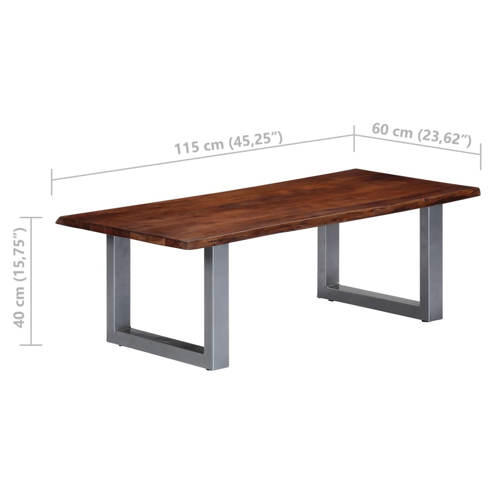 Mesa De Centro Borde Natural Madera Maciza Acacia 115x60x40 Cm_4