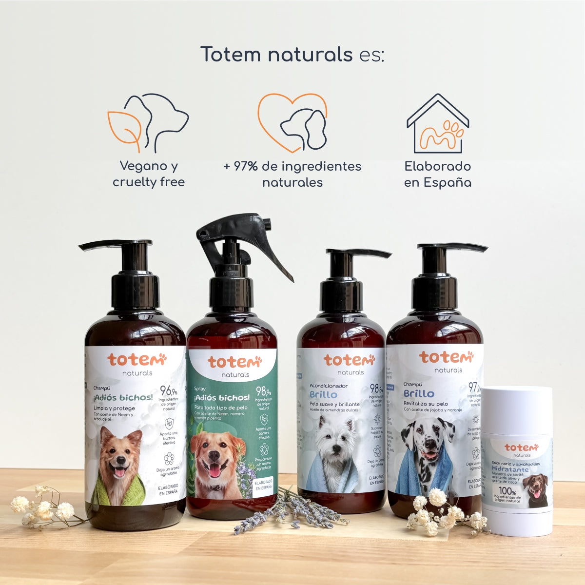 Acondicionador natural para perros suavidad y brillo Totem Naturals 250 ml