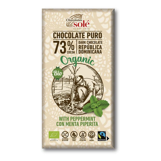 Chocolate Negro 73% cacao con Menta Piperita Chocolate Solé 100g