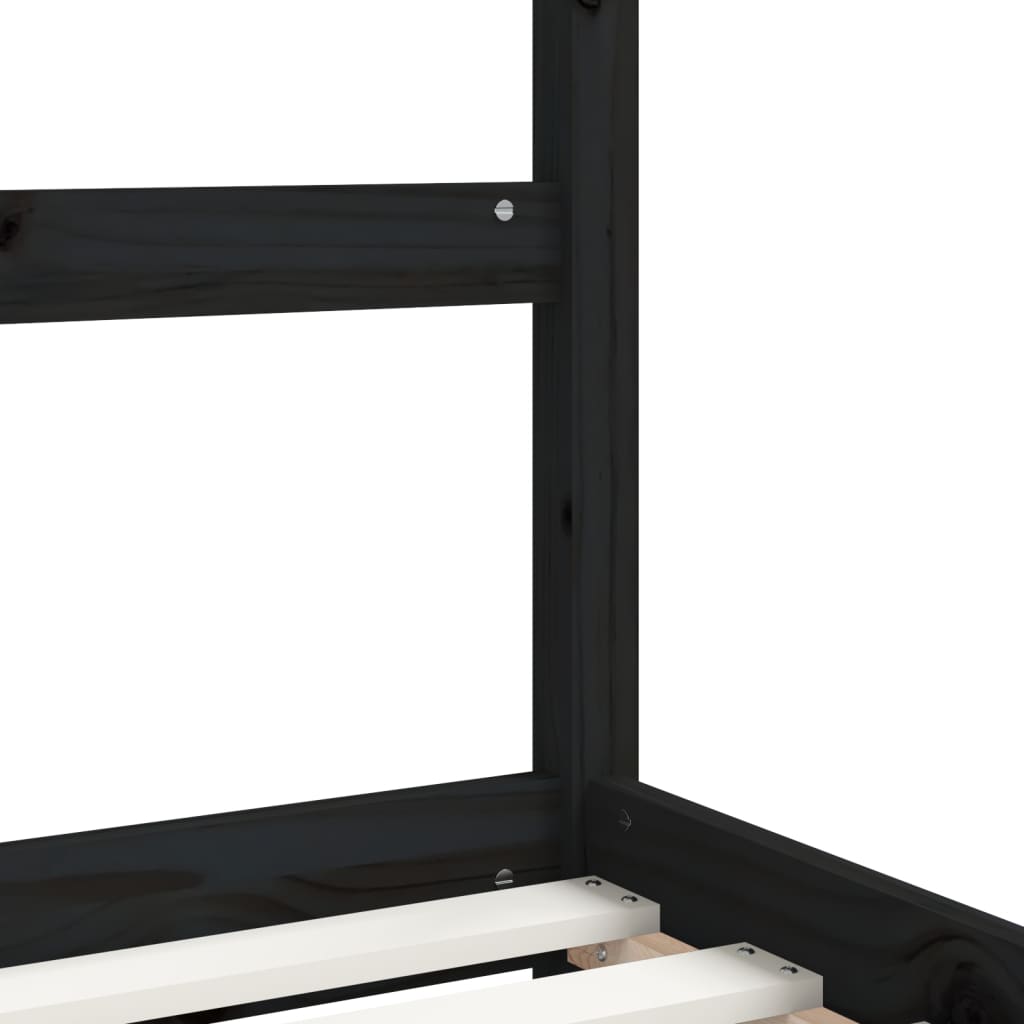 Estructura De Cama Para Niños Madera De Pino Negro 90x200 Cm / Vetonek_5