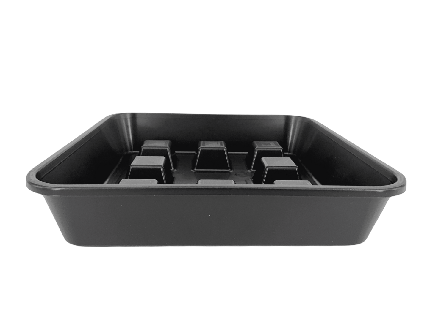 Plato Cuadrado De Plástico Resistente 19,7 X 19,7 X 4 Cm – Negro