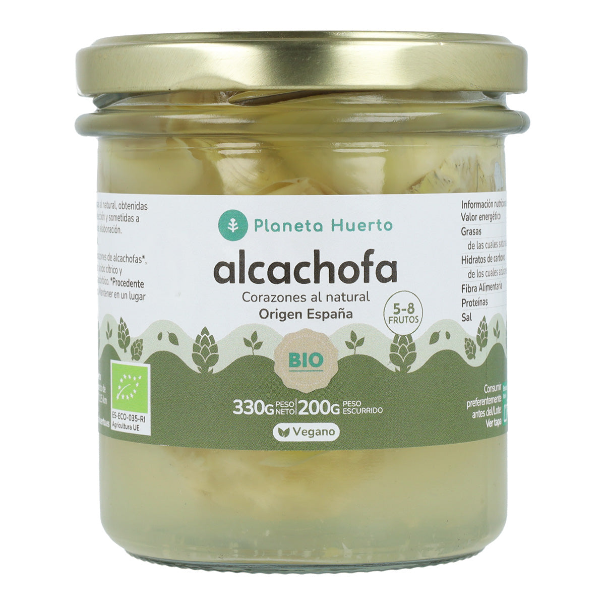 Alcachofa corazones ECO Planeta Huerto 330 g