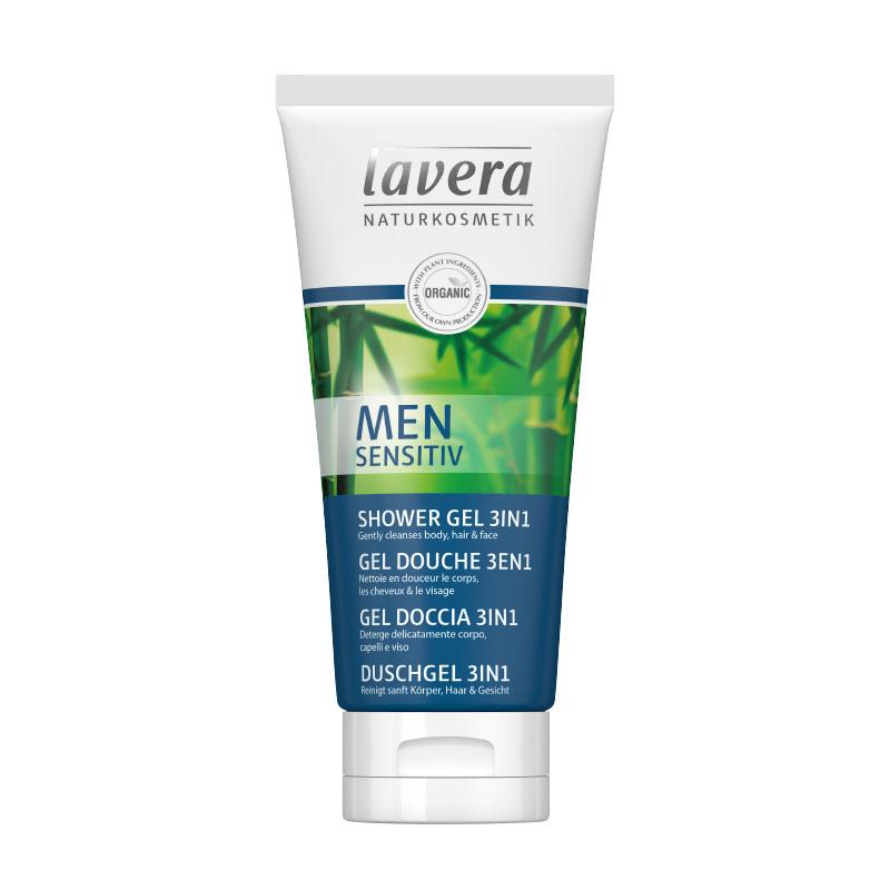 Gel ducha 3 en1 Men Sensitiv, Lavera 200 ml