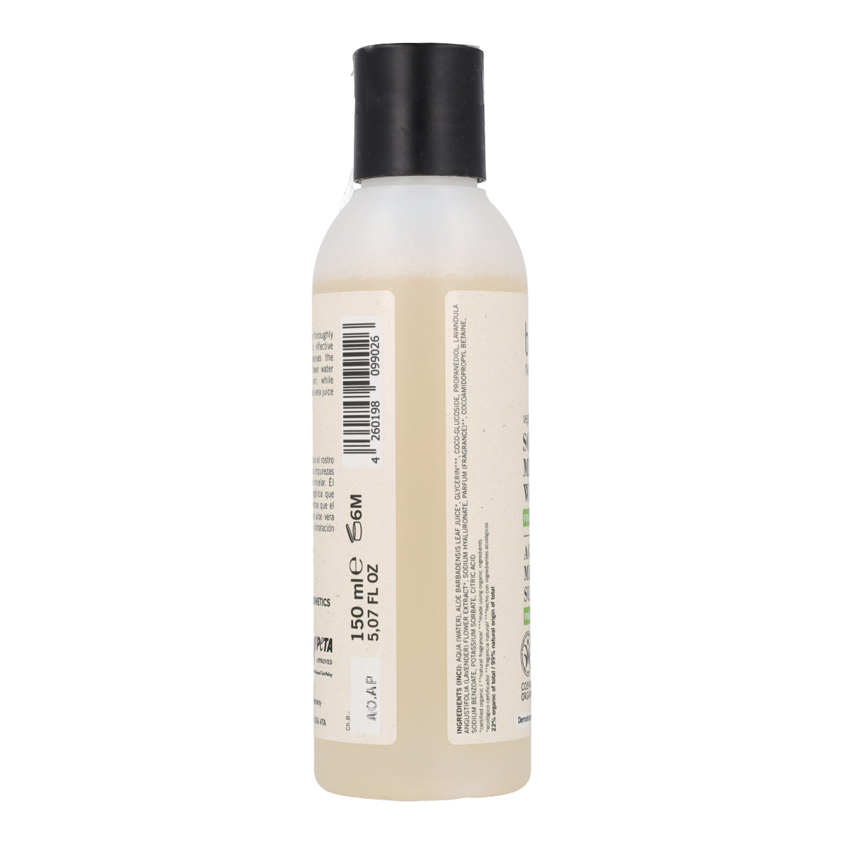 Agua Micelar Aloe Vera y Lavanda Ecológica Benecos 150 ml Vegano
