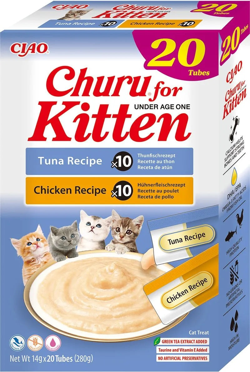 Variedades Kitten de Atún y Pollo Churu 20 x 14 g