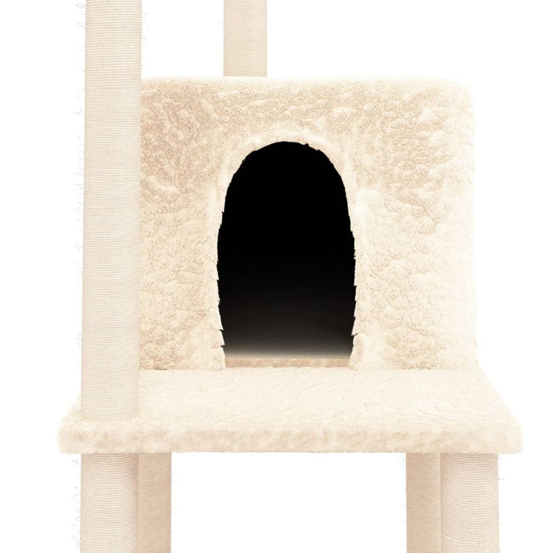 Vidaxl Rascador Para Gatos Con Postes De Sisal Color Crema 144,5 Cm_5