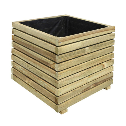 Jardinera de madera cuadrada Kub 60 cm 169 L
