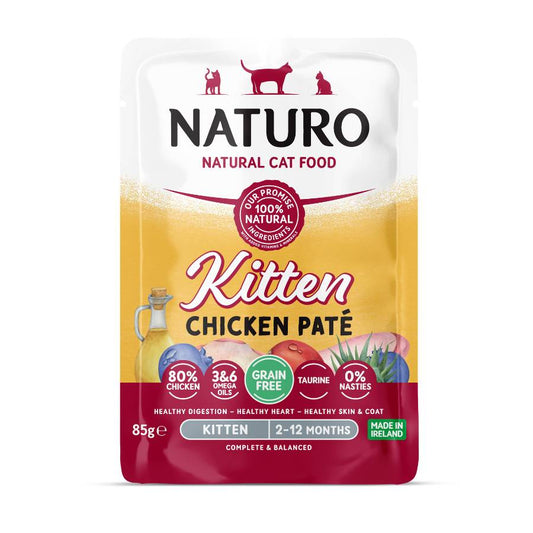 12 Sobres de Comida para Gato Kitten Naturo en Kitten de Pollo 12x85g