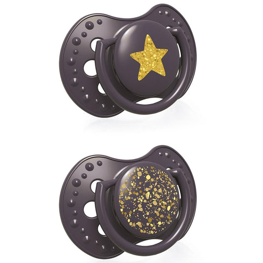 Chupetes dinámicos LOVI Stardust lila (2 ud.) 3-6 meses