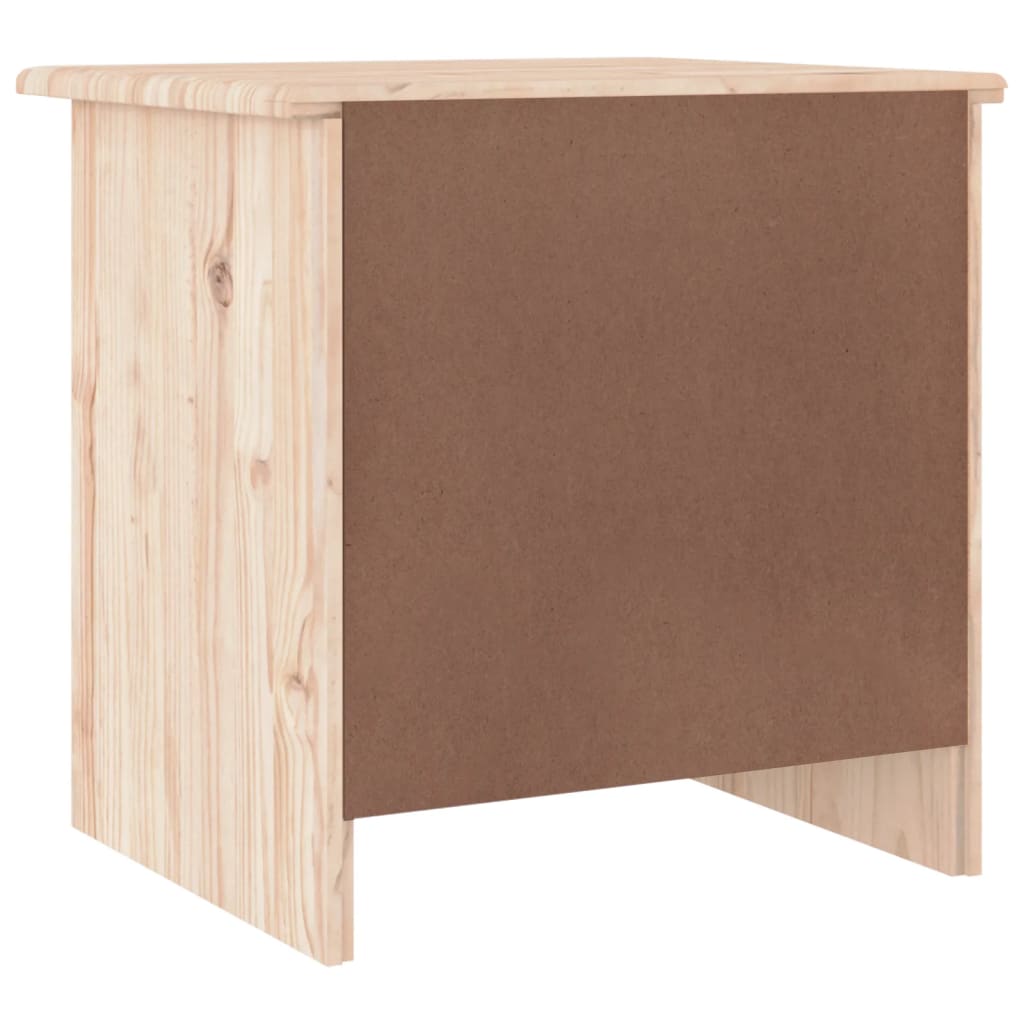 Mesita De Noche Alta Madera Maciza De Pino 41x35x41 Cm_4