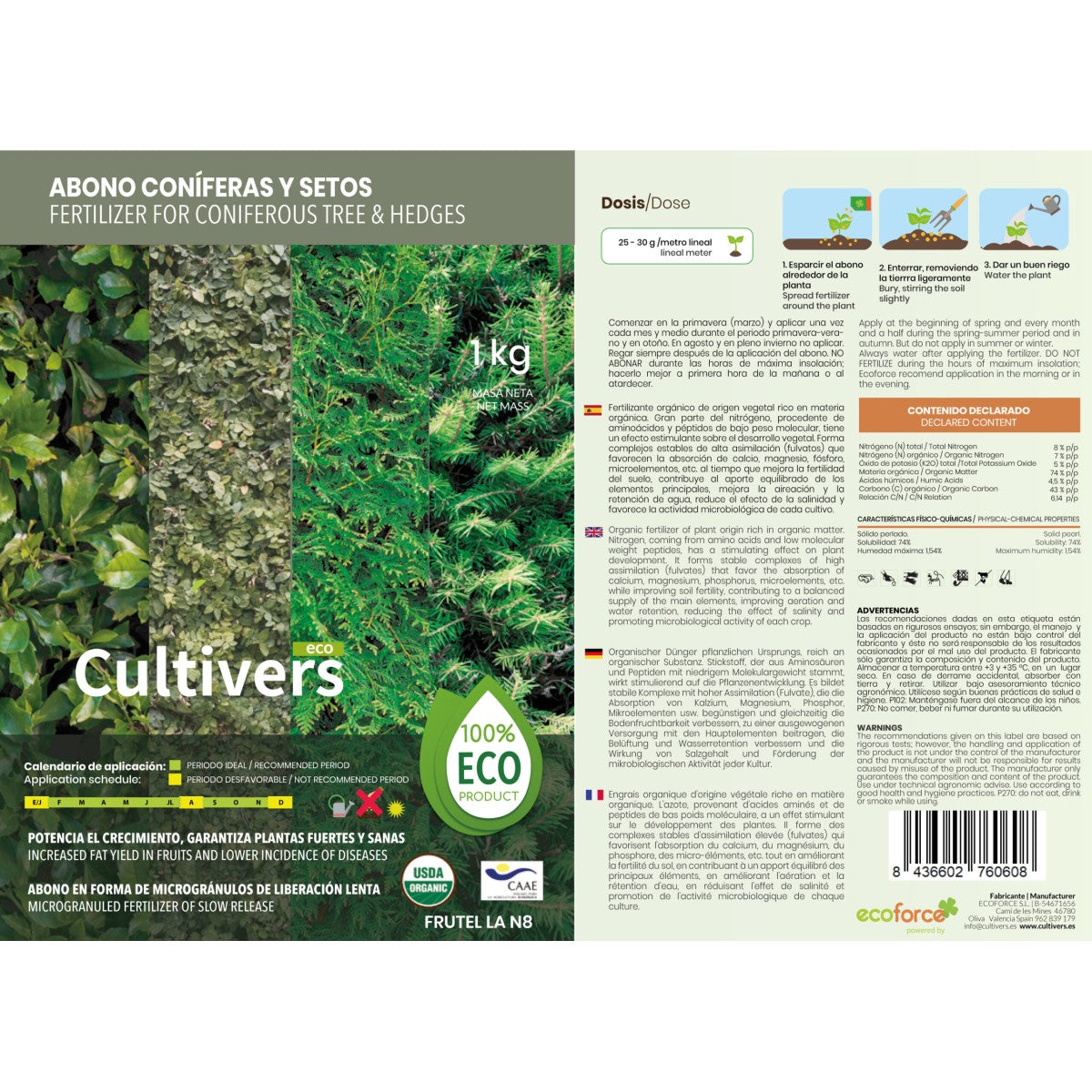 Abono Coníferas Ecológico Cultivers 1 Kg_3