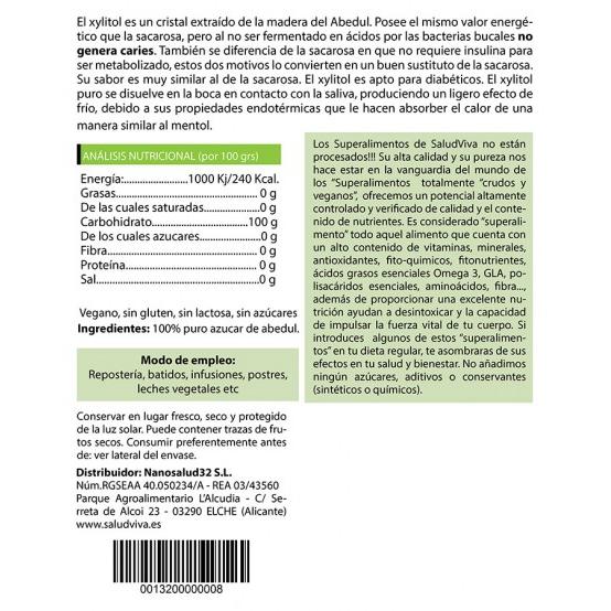 Xylitol 200 g, Salud Viva