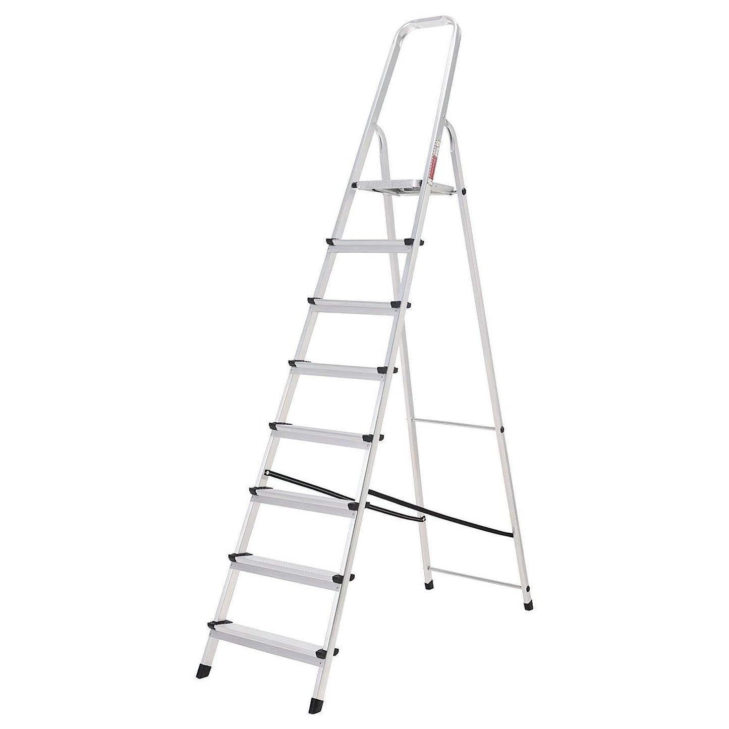 Oryx Escalera Aluminio 8 Peldaños Plegable, Uso Doméstico, Antideslizante, Ligera Y Resistente