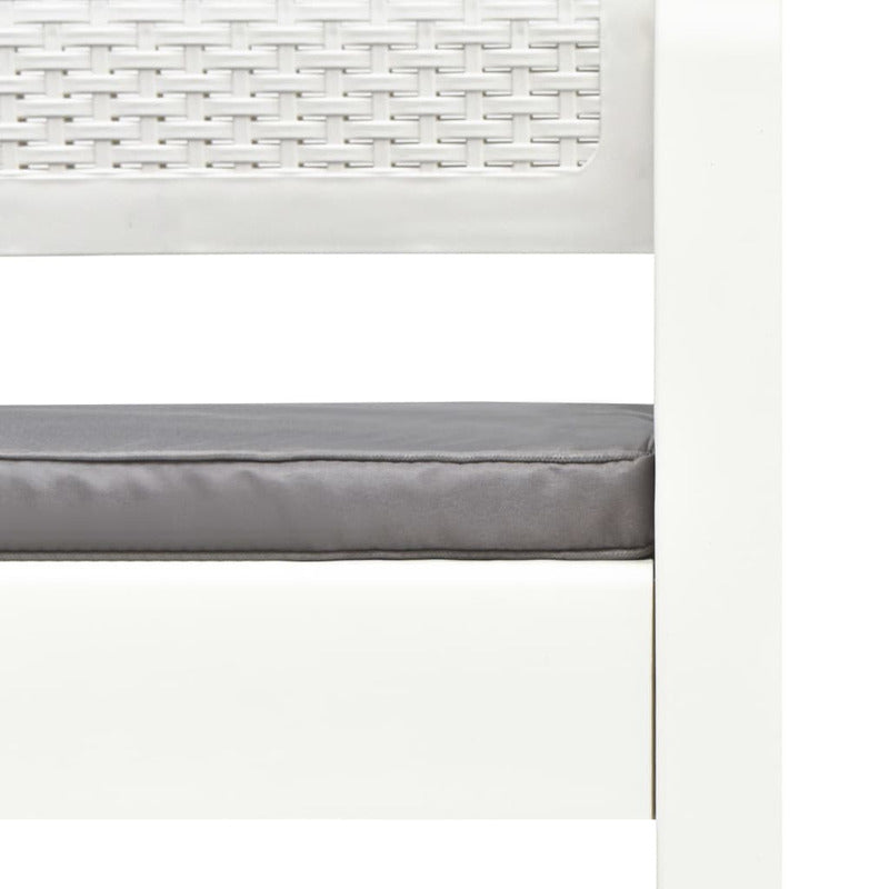 Vidaxl Banco De Jardín De 2 Plazas Con Cojines Plástico Blanco 120 Cm_5