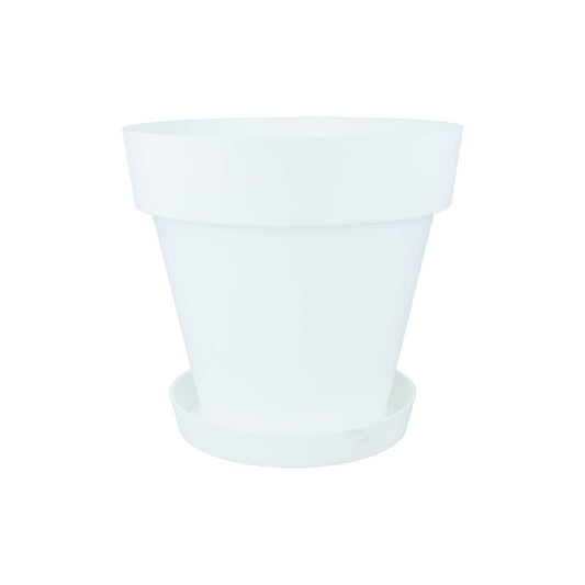 Pack maceta con plato color blanco Tes 18 x 15 cm