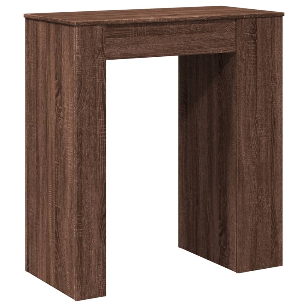Mesa Alta Bar Con Estantes Marrón Roble 95x47x103,5 Cm_4