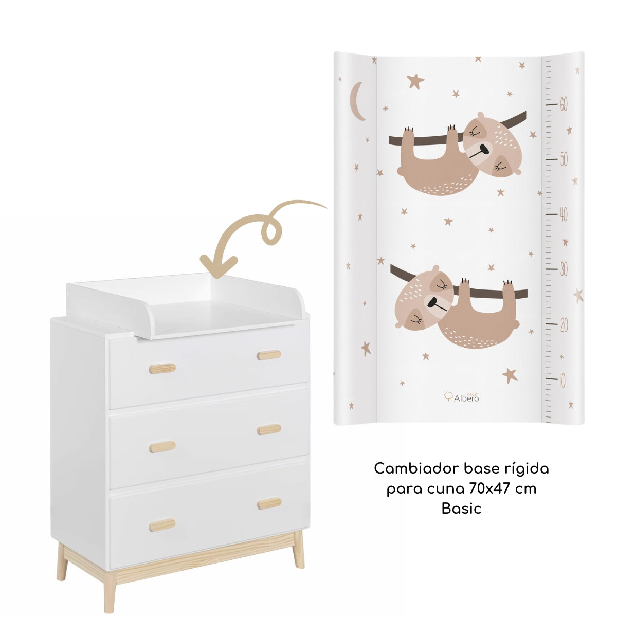 Cambiador Base Rígida Para Cuna 70x47 Perezoso