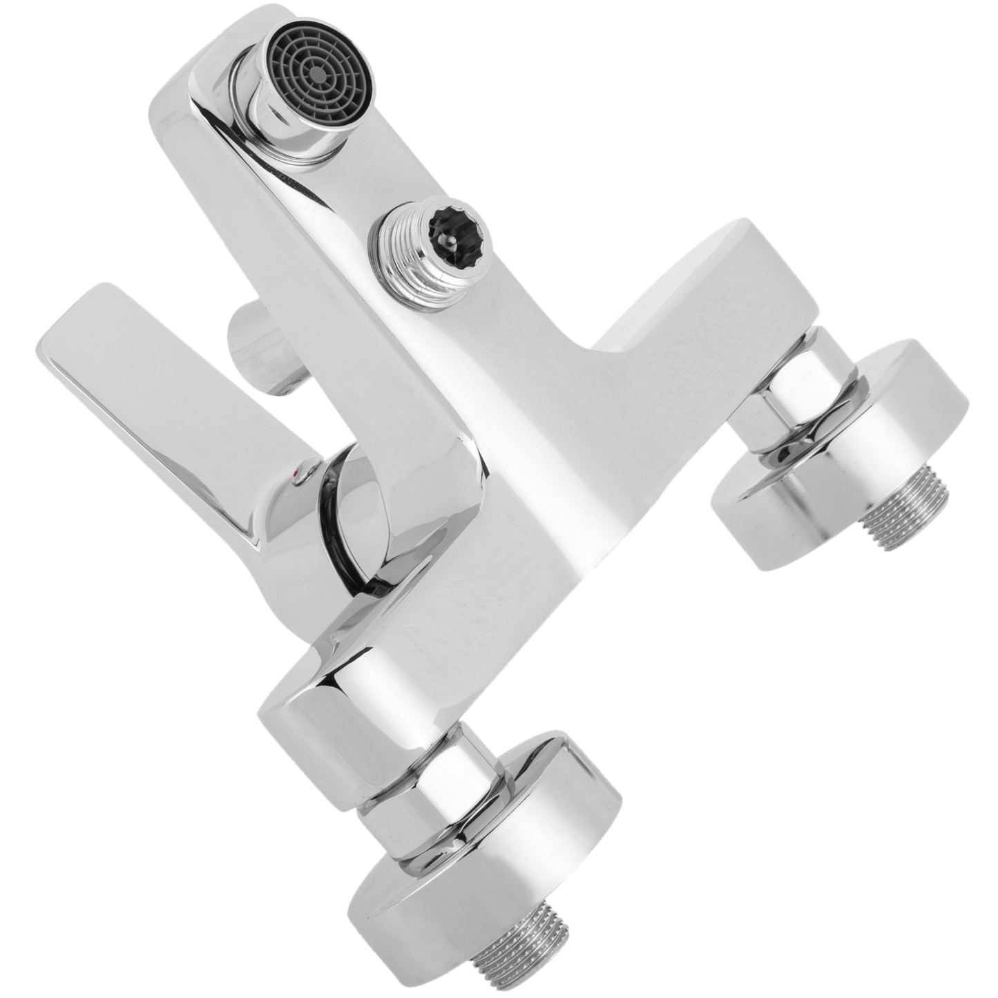 Kit De Grifo Monomando Horizontal Cromado Con Ahorro De Agua Para Ducha Con Alcachofa, Manguera Y Soporte_4