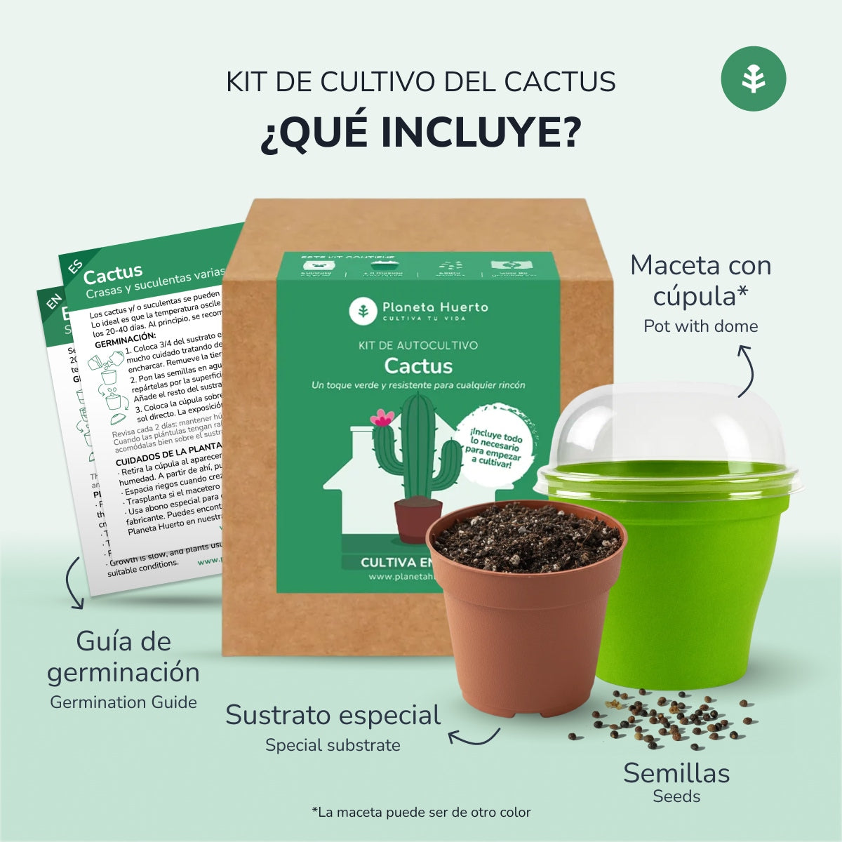 Kit de autocultivo Cactus Planeta Huerto