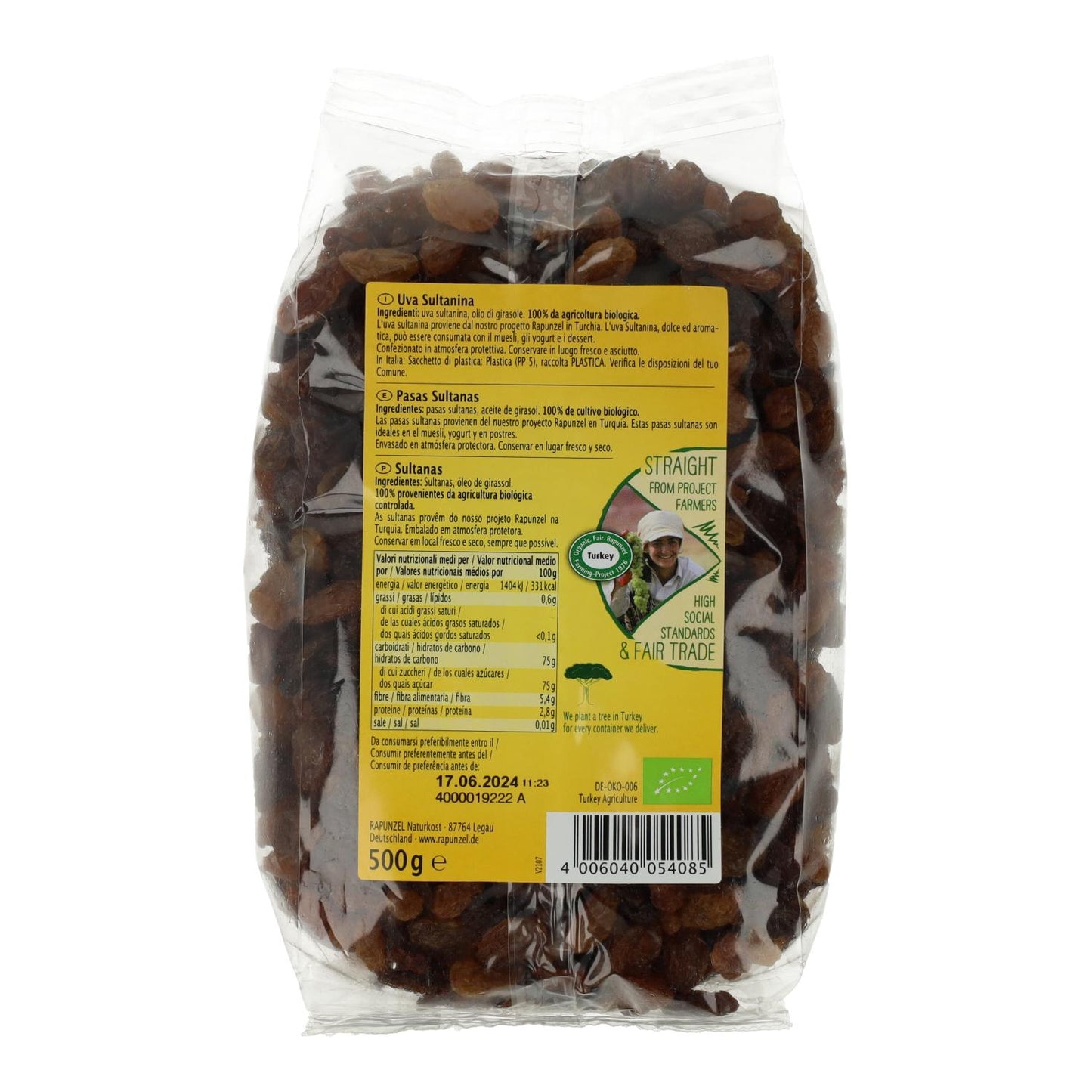 Pasas Sultanas BIO Rapunzel 500 g