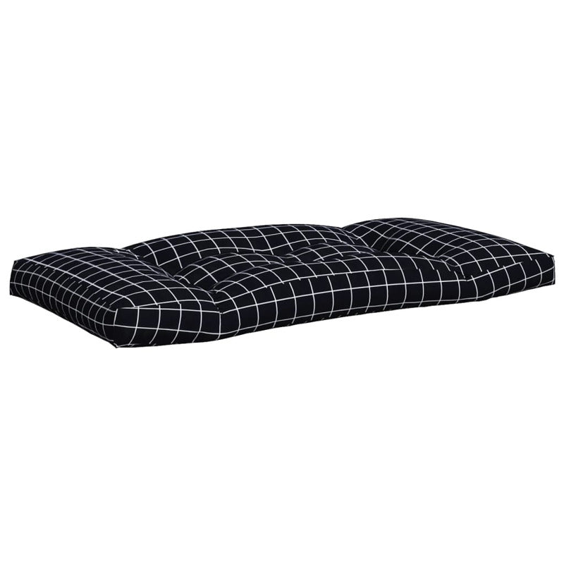 Vidaxl Cojines Para Palés 2 Piezas Tela Oxford A Cuadros Negros_5