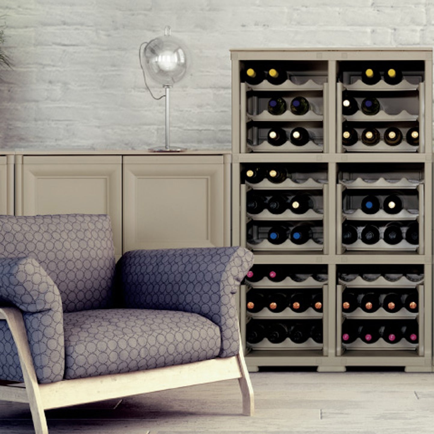 Mueble Omnimodus Portabotellas Para 18 Botellas Modelo Wengé_3